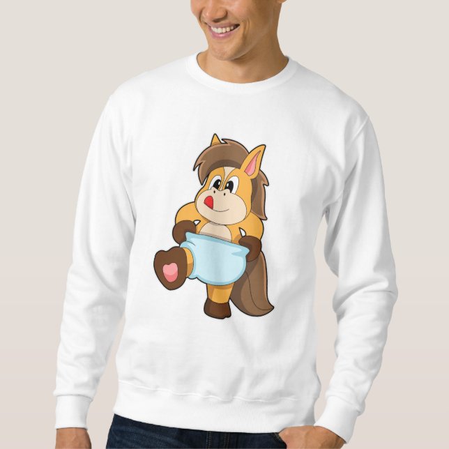 Moletom Cavalo como Bebê com Fralda (Frente)