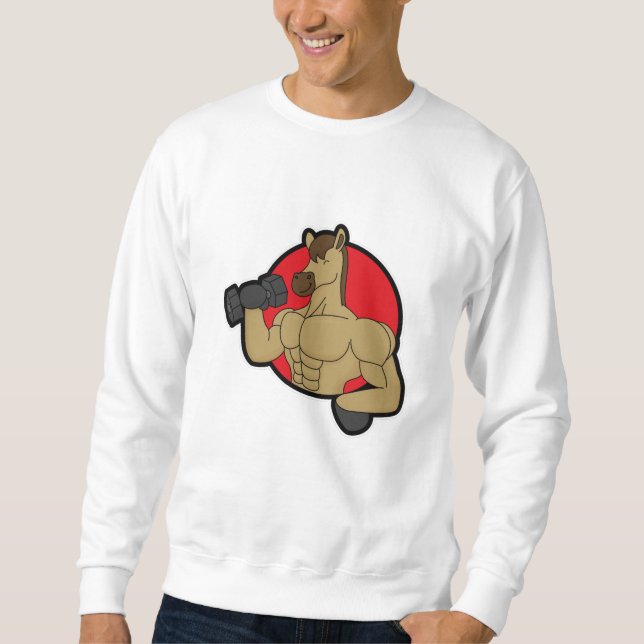 Moletom Cavalo como Criador de Crimes com Dumbbell (Frente)