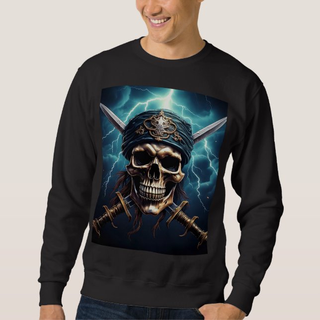 Moletom Caveira de Pirata com Espadas (Frente)