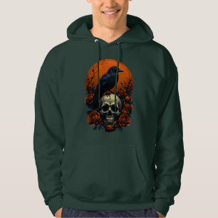 Moletom Caveira de Sangue Escuro e Rosas Gráficos T-Shirt