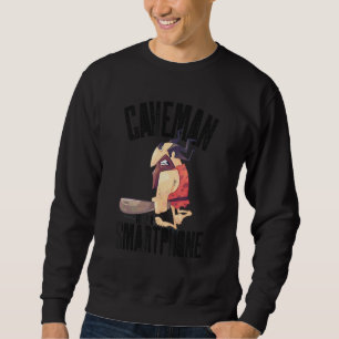 Moletom Caveman Com Um Smartphone