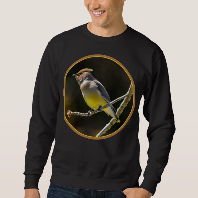 Moletom Cedar Waxwing Songbird Original Foto de Pássaro Se (Frente)