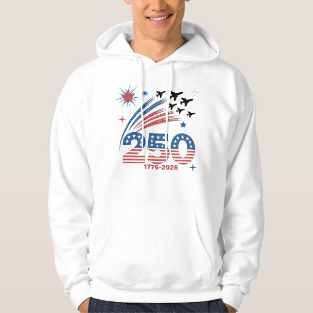 Moletom Celebração de 250 Anos de Liberdade dos EUA Design (Frente)