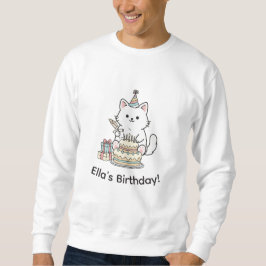 Moletom Celebração de Aniversário de Gatinho Adorável Pers