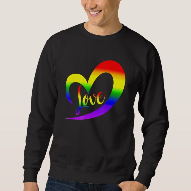 Moletom Celebrar Orgulho Com Amor Orgulho Lgbt Arco-Íris M (Frente)