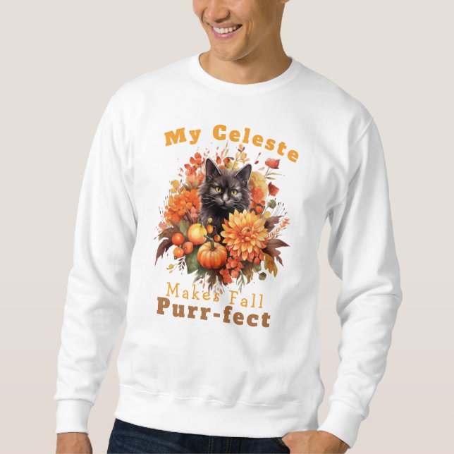 Moletom Celeste de outono personalizável (Frente)