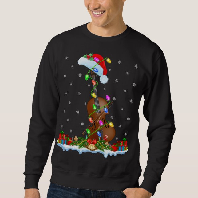 Moletom Cello Music Lover Matando Santa Hat Cello Christm (Frente)