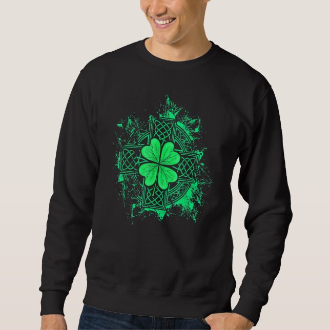 Moletom Celtic Knot Irish Shamrock Three Leaf C St Patrick (Frente)
