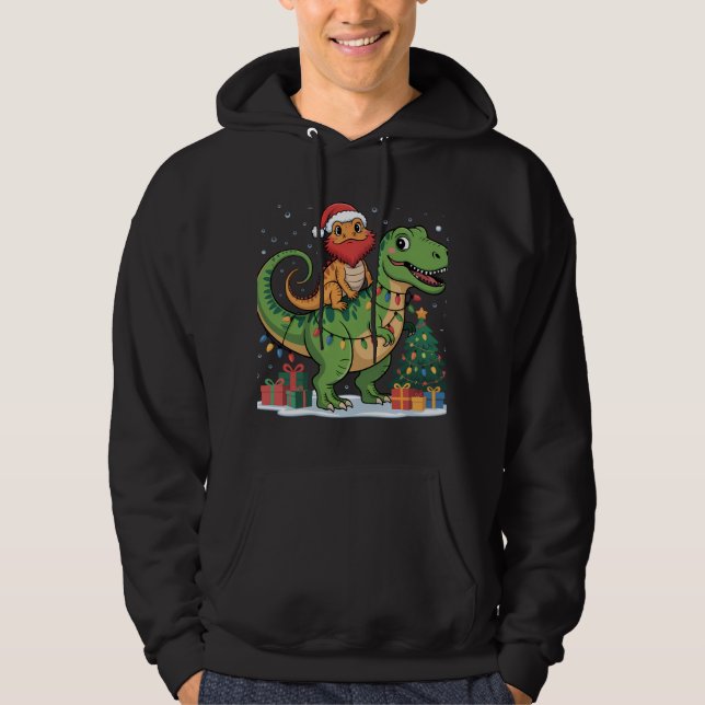 Moletom Cena de Dinossauro Fofo no Passeio de Natal (Frente)