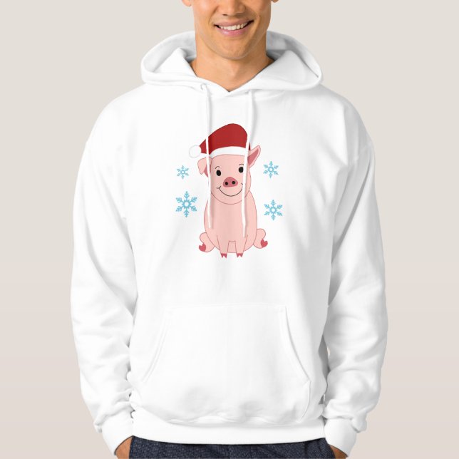 Moletom Cerdito navideño sonriente (Frente)