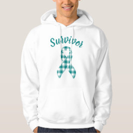 Moletom Cervical Cancer Awareness Plaid Teal Survivor