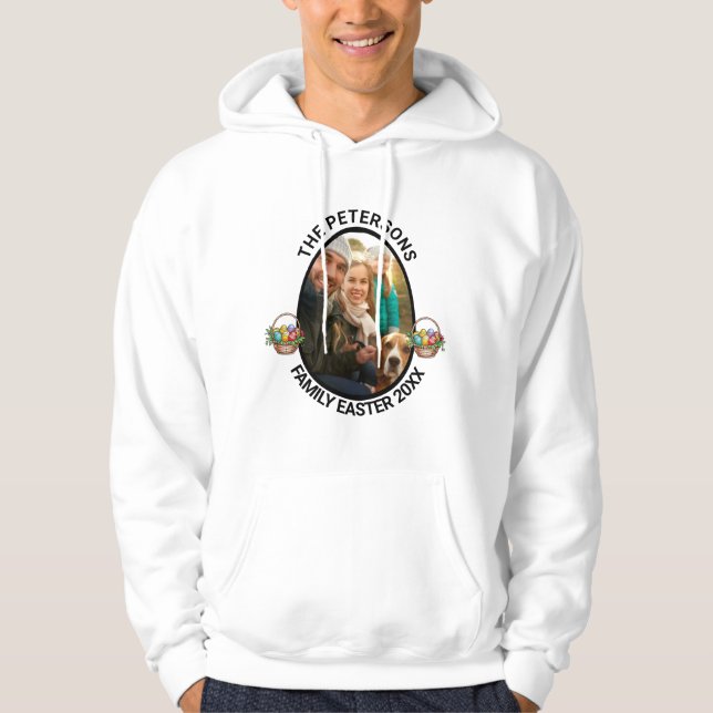 Moletom Cesta de Ovos de Páscoa com Foto Personalizada da  (Frente)
