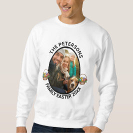 Moletom Cesta de Ovos de Páscoa com Foto Personalizada da 