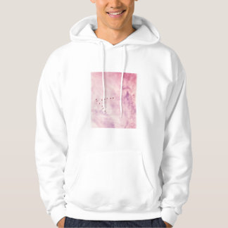 Moletom Céu Rosa em Hoodie Branco para Homens