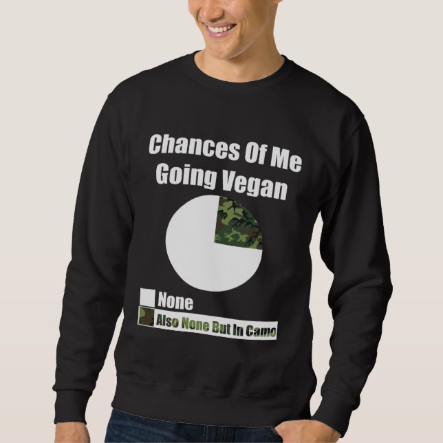 Moletom Chances De Caçadores Eu Ir Caça Vegana  1 (Frente)