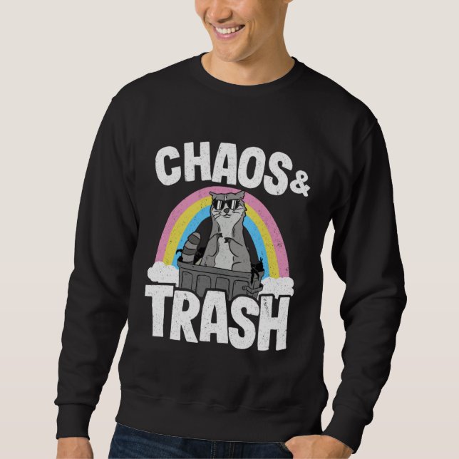 Moletom Chaos & Trash Garbage Panda Rainbow Raccoon 4 (Frente)