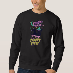 Moletom Chapéu de Bruxa Gatos Pretos Feminino Coxas Grossa