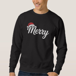 Moletom Chapéu de Natal Vermelho Preto Ousado Feliz Natal