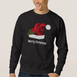 Moletom Chapéu Vermelho de Papai Noel Com Azevinho de Nata