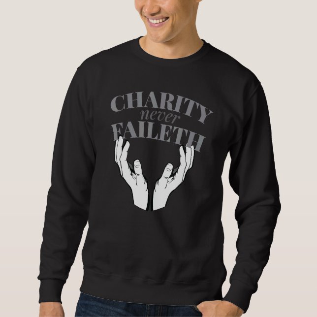 Moletom Charity Nunca Faileth - Alivio Society Lds Cotes (Frente)