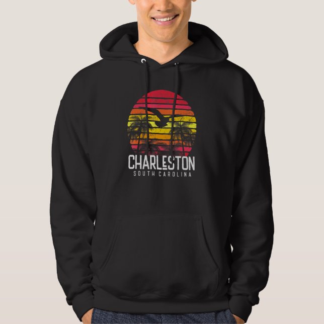 Moletom Charleston Vintage Retro Beach Palm Tree Natação (Frente)