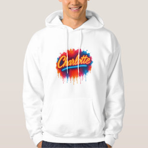 Moletom Charlotte Neon Script - Design de abertura de arte