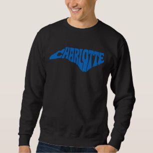Moletom Charlotte North Carolina Retro State Shape Design
