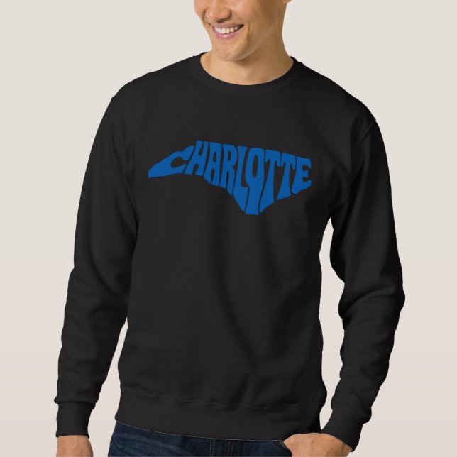 Moletom Charlotte North Carolina Retro State Shape Design (Frente)