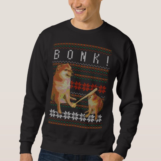 Moletom Cheems Bonk Ugly Christmas Sweater Doge Desig (Frente)