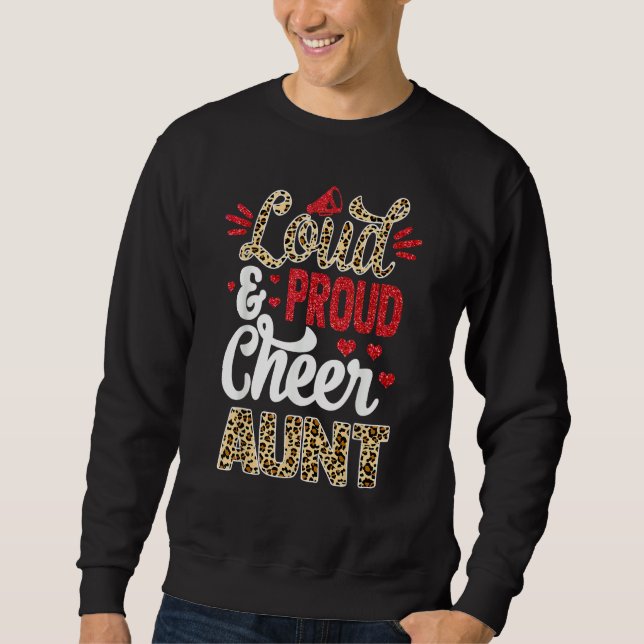 Moletom Cheer Aunt Biggest Fan Leopard Print And Pom Pom (Frente)