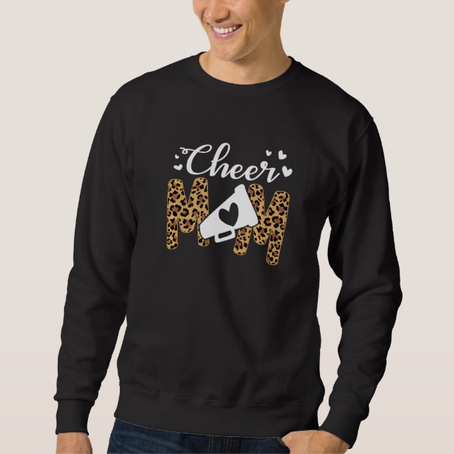 Moletom Cheer Mãe Leopard Messy Bun Cheerleader Sangrado M (Frente)