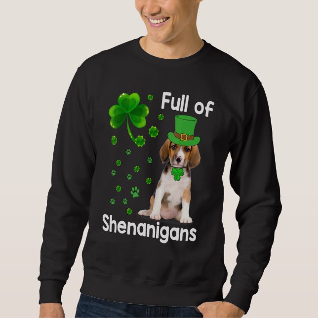 Moletom Cheio De Cachorro De Shenanigans Leprechaun Rua Pa (Frente)