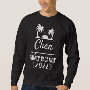 Moletom Chen Family Vacing Tropical Group Beach