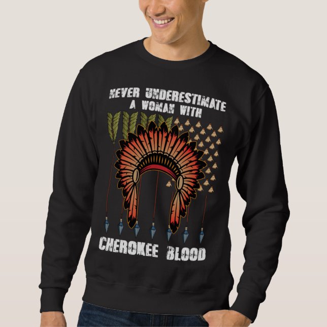 Moletom Cherokee Pride Feathers Native American (Frente)