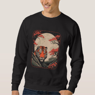 Moletom Cherry Blossom Moon Tiger Animal Willife Big Cat