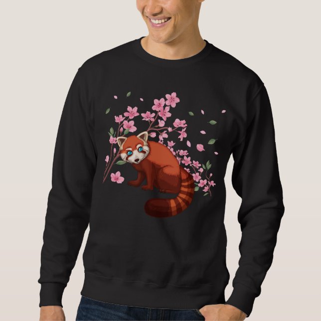 Moletom Cherry Blossom Red Panda Japonês Sakura Tree (Frente)