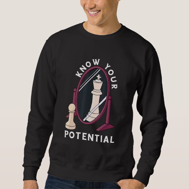 Moletom Chess Conhece Seu Potencial Rei Peão Chessboard Ch (Frente)