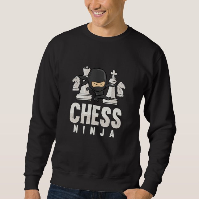 Moletom Chess Ninja Funny Chess Kids Chess Player Chess Bo (Frente)