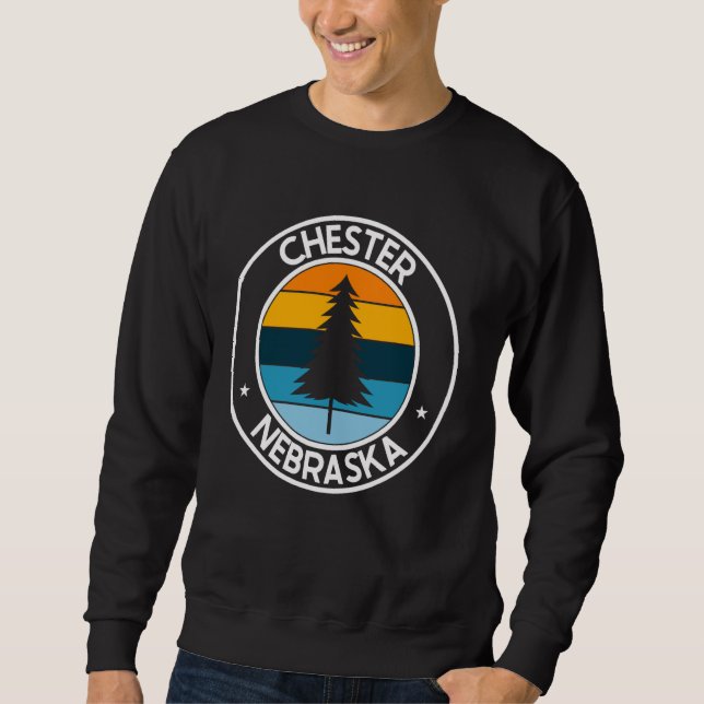 Moletom Chester Nebraska NE USA City Pride Retro Sunset (Frente)