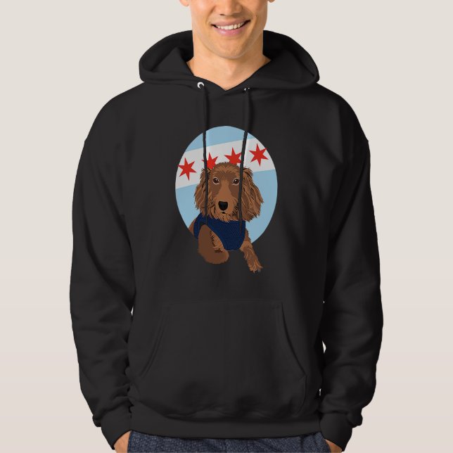 Moletom Chicago Flag Dachshund  1 (Frente)