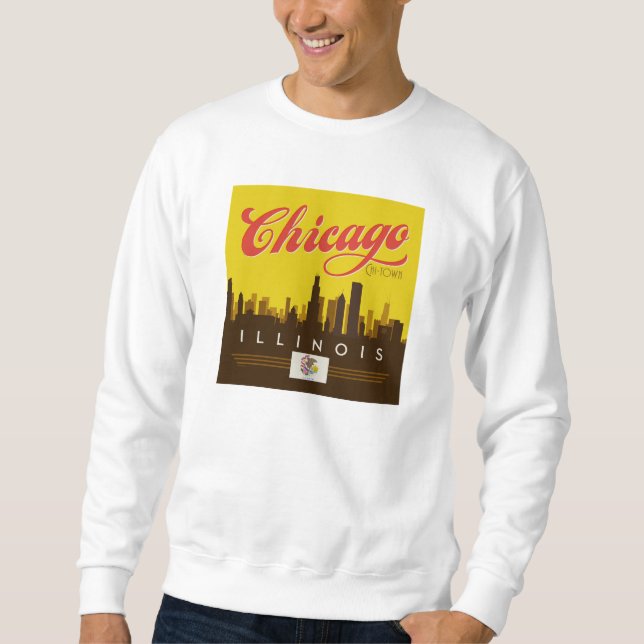 Moletom Chicago Illinois Skyline (Frente)