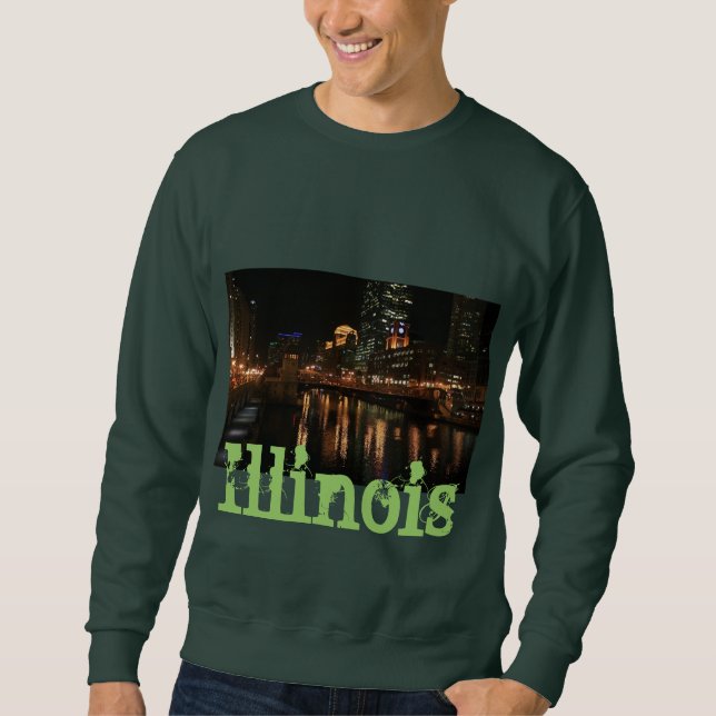 Moletom Chicago Illinois Vindy City Night Building Destiny (Frente)