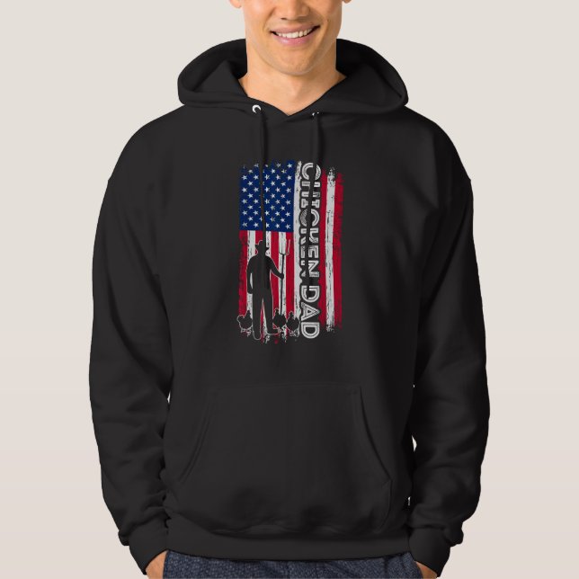 Moletom Chicken Dad  American Flag Father s Day Patriotic (Frente)
