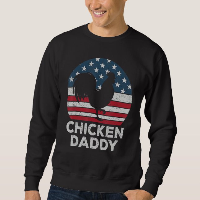 Moletom Chicken Daddy Chicken Dad Farmer 4th Of July Fathe (Frente)