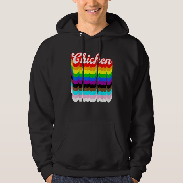 Moletom Chicken LGBTQ pride rainbow (Frente)