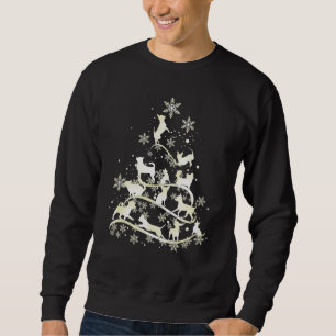 Moletom Chihuahua Árvore de Natal Flocos de Neve Feliz Cão