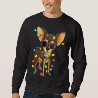 Moletom Chihuahua Christmas Tree Lights Cachorro Mãe Pai X