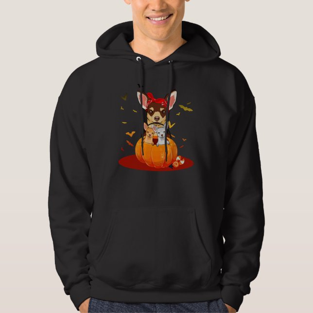 Moletom Chihuahua Halloween Scarecrow (Frente)