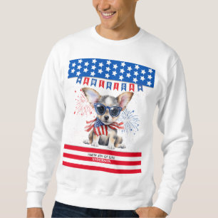 Moletom Chihuahua Happy 4 De Julho América Patriótica EUA