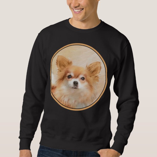 Moletom Chihuahua Pintura De Cachorro De Cabelo Longo (Frente)